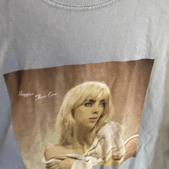 Billie Eilish small green happier that ever casual band singer shirt size Small - Picture 2 of 6